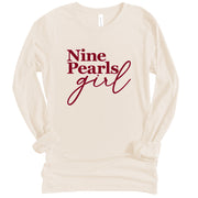 Long Sleeve Nine Pearls Girl Tshirt