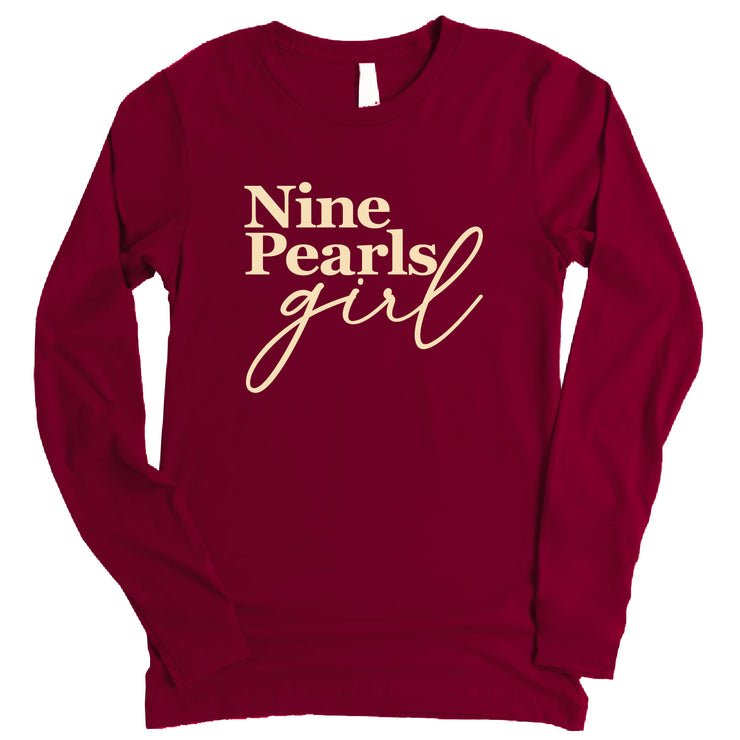 Long Sleeve Nine Pearls Girl Tshirt